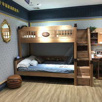 Multi favorite ha Rui staircase cabinet with high and low bed 1 35 m up and down two mattresses