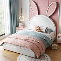 Lin's wood industry children's bed rabbit bed net red bed dream less girl princess bed room furniture set LS225