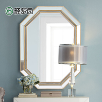 Zemengyuan Nordic three-dimensional porch decorative mirror Golden Wall vanity mirror toilet bathroom mirror 2041