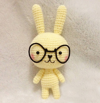 Stay Cute Glasses Rabbit Crochet Needle Figure Decontrol Hook Textured Wool Thread Woven Handmade Diy Picture Tutorial New