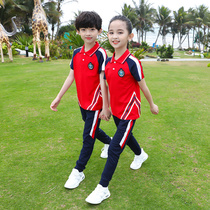 Kindergarten garden clothes summer cotton short sleeve set primary school uniforms sportswear trousers children summer class clothes