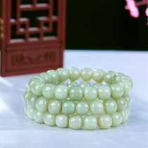 Live Special 9 * 10mm Hetian Jade old beads single Circle Bracelet A paragraph