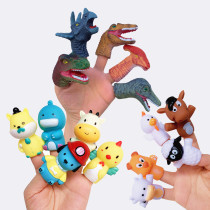 Finger dinosaur hand puppet finger doll simulation animal Finger Set soft silicone kindergarten baby interactive toy
