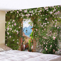 European style garden rose wall decoration big tapestry wall cloth bedside bedroom dormitory background cloth photo