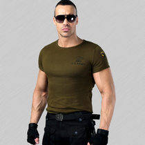 Allied outdoor military fans mens short-sleeved elastic tight T-shirt slim body-shaped mens short-sleeved shirt summer