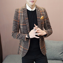 Tide brand 2021 autumn and winter new mens casual Korean trend small suit business slim suit business slim fashion suit jacket
