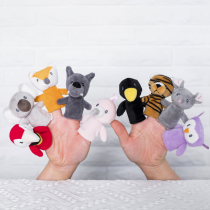 Fox Crow Tiger Mouse Parrot Big Grey Wolf finger Puppet Kindergarten Puzzle Early Teaching Interactive Animal Hands Occasionally