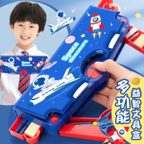 Stationery box versatile high-tech Transformers Boys Plastic Advanced Pencil Box 2021 new boys kindergarten automatic childrens pupils with pencil bag double-deck large capacity