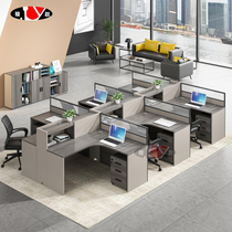 Station desk chair combination minimalist modern finance room table Double six-four-type staff screen holder
