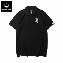 KERWATS Tide Brand Size Mens Fat Dog Corsage Large Anti-collar Loose Short Sleeve Fat Cotton Polo Shirt