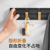 Punch-free creative black gold invisible hanging clothes hook into the house light and luxurious hook into the door hanging clothes hook Hide the door to fold