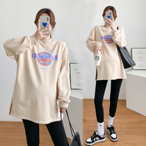 Pregnant womans clothing spring clothing 2022 New pure cotton T-shirt with long sleeves of letters printed blouses with long sleeves