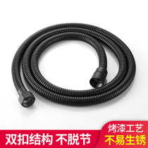 Black 1 5 2 M rain shower hose stainless steel explosion-proof pipe bathroom shower nozzle inlet pipe fittings