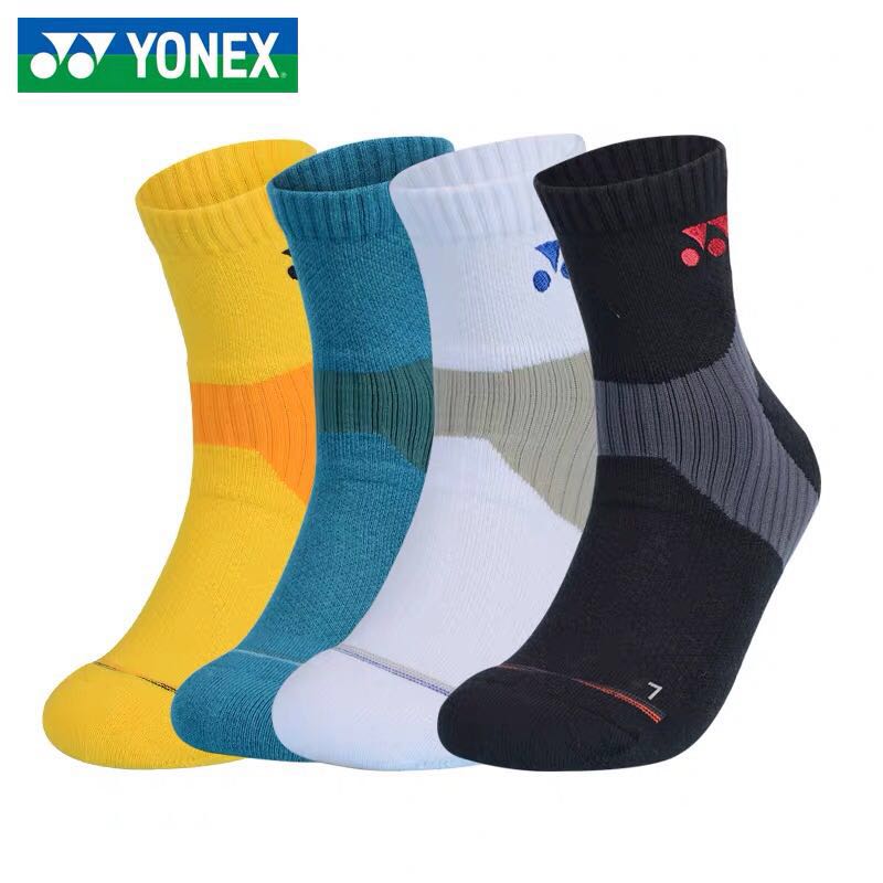 Mid-table sports socks thick towel bottom YONEX Yunixy mens and womens net feather ping-pong basketball running socks