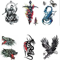 Simulation scorpion sticker fashion realistic waterproof tattoo wolf head half arm social Tattoo Dragon Eagle male and female personality