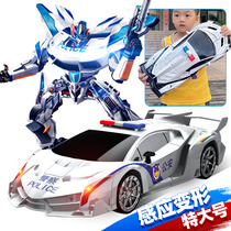 Extra large gesture sensing deformation remote control car Electric Diamond robot boy children toy sports car police car