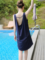 Summer 2021 sexy halter halter sling pajamas womens cotton sleeveless night dress girl loose home clothes women thin section