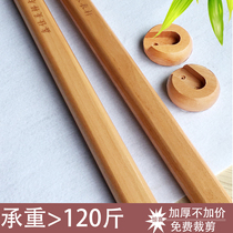  Thickened red beech wardrobe hanging rod log stick wardrobe crossbar solid wood clothes drying rod punch-free clothes through the seat