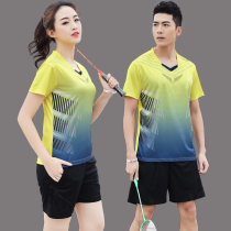 Short-sleeved badminton suit suit mens clothes quick-drying breathable volleyball game sports custom table tennis clothes women