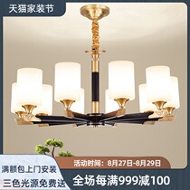  New all-copper living room chandelier Atmospheric luxury new Chinese style bedroom light Dining room study light Chinese style classical lighting
