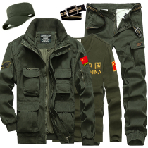 Military green training uniforms men cotton wear-resistant overalls autumn and winter military fans military uniforms Special Forces camouflage uniforms