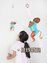 Nostalgic fun creative will climb the rope monkey pull the rope little monkey childrens family interactive net red novelty toy