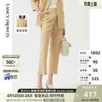 Lanzy style light business career dress Western pants 2022 Spring new high waist straight cylinder positive dress pants children