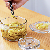 Japanese kimchi jar glass padded pickle tank household sealed pickle jar overnight Pickles