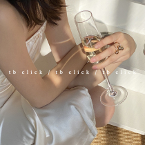 click French tall champagne glass bubbling glass crystal glass cocktail straight Cup romantic ins blogger
