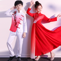 Childrens choral singing out of costume host male and female Chinese Wind Tang Costume Kindergarten Elementary School Student Piano Recital Gown