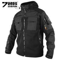 726 winter function soft shell fleece stitching tactical jacket stand collar slim warm jacket commuter hoodie