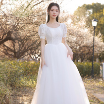 French light Wedding Bride wedding 2021 New Super fairy series simple retro sweet little dress female summer