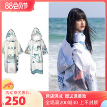 Nu-June speed dry bathrobe men and women general warm pajamas beach swimming dive dressing cloak with cap cloak