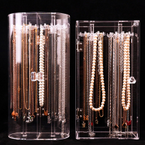 New acrylic transparent dustproof necklace display stand Desktop jewelry storage box with door bracelet finishing shelf