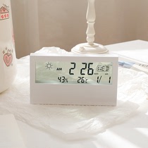  Japanese-style modern minimalist multi-function electronic clock desktop student bedroom mute transparent digital smart alarm clock