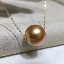 Nanyang Natural Seawater Philippines Golden Pearl Quality Necklace G18k Golden Lathong Pendant choker