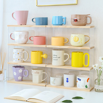  Solid wood acrylic cup holder Household desktop water cup holder Disposable paper cup teacup cup dust-proof finishing box