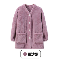 Goliteng coral fleece pajamas womens winter tops single piece plus fleece thickened warm plush flannel jacket men