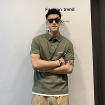 Xu Tailang polo shirt men slim short-sleeved T-shirt Tide brand high-end letter printing youth lapel fake two-piece summer