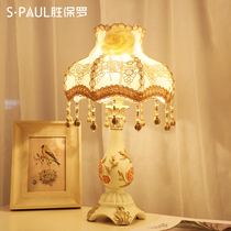 European desk lamp ins girl creative light luxury romantic wedding room decoration home warm light bedroom bedside lamp
