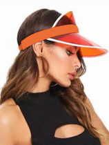 European and American trendsetter pvc plastic empty top summer seaside travel sunscreen visor Nightclub tide hi hat
