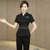 Beautician overalls womens summer beauty salon health hall Foot bath Foot massage technician suit pants temperament fashion high-end