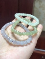 Hetian jade old-shaped bead hand string Qingshui Cuiqing purple hand string small boutique hand string natural bead bracelet
