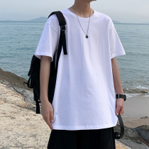 Summer pure short sleeve t-shirt men and women round-collar casual and Korean version of the trend loose in port students beating the blouse