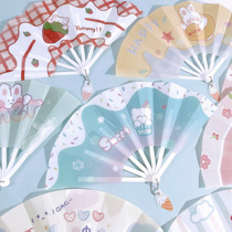 Summer cool fan children cute folding mini portable special-shaped small fan plastic hand-cranked fan female