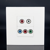 Type 86 audio color difference wall socket panel double lotus audio AV red blue green color difference component socket AV socket