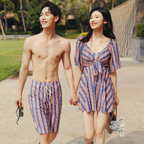 Couple swimsuit womens one-piece 2021 new belly thin sexy male water garden hot spring beach swimsuit