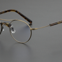 Japanese hand-made classic small round frame GMS-106 pure titanium ultra-light retro oval myopia glasses frame non-slip
