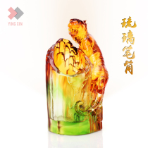 2022 Year of the Tiger Glazed Pen Holder Send the Leader VIP Customer Festival Awards Glass Pen Crafts Customized