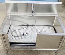 Pet bath pool heightening table stainless steel dog wash pool blowing table operating table pet shop bath basin heightening pad